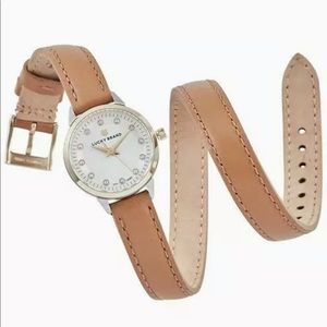 LUCKY BRAND Torrey Mini Tan Leather Wrap Watch NEW